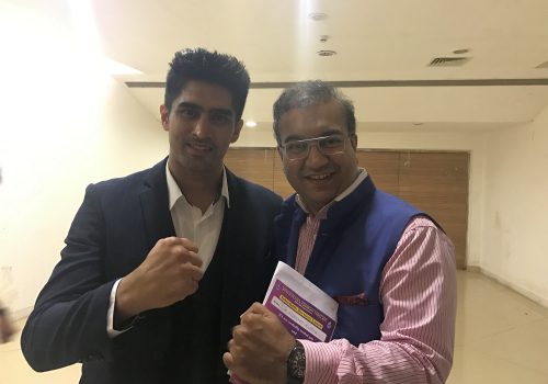 Professional Boxer Vijender Singh with Dr. Nishant Kumar