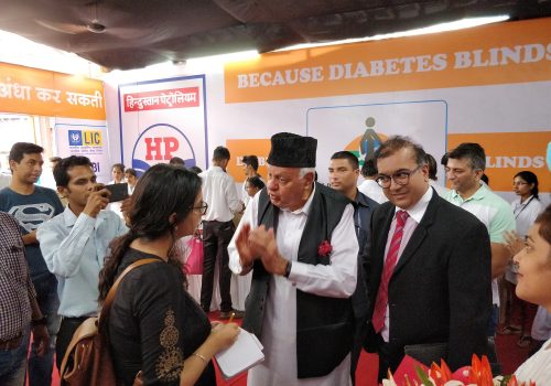 Ex. Jammu & Kashmir CM, Farooq Abdullah with Dr. Nishant Kumar at Eyebetes @ Siddhi Vinayak 2017