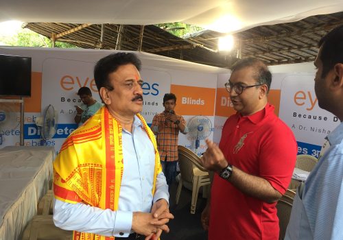 Shri Girish Mahajan, Minister of Finance & Planning, Govt. of MAH at Eyebetes @ Siddhi Vinayak Temple 2018