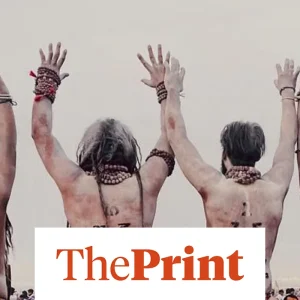 The bare back of Naga sadhus